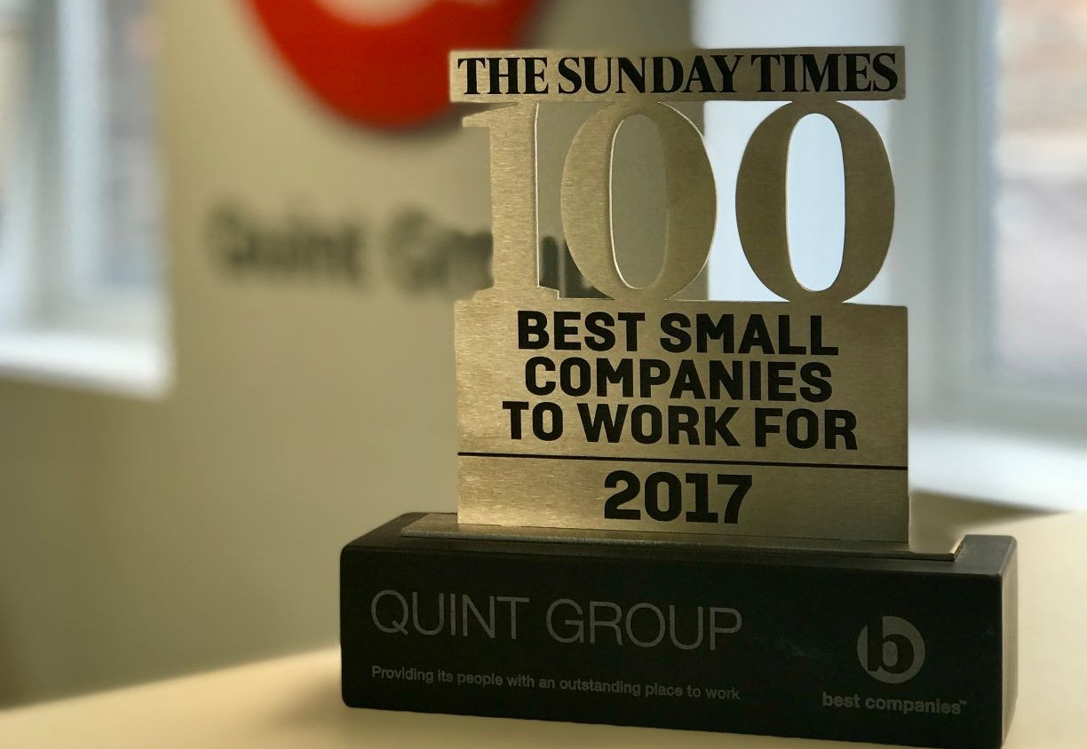 Quint Group Celebrate 3 Star Best Companies Accreditation